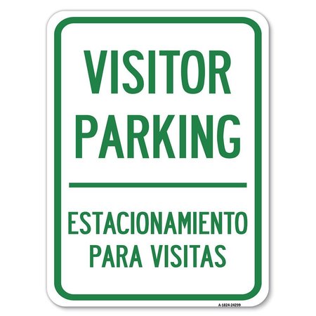 Bilingual Reserved Parking Visitor Parking Estacionamiento Para Visitas, A-1824-24299